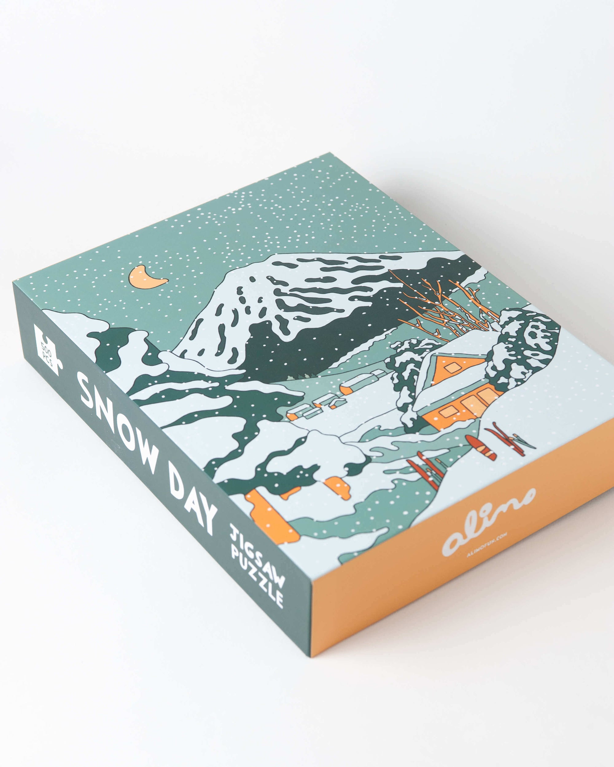 Snowboarding jigsaw puzzle by Alimo featuring vibrant winter mountain artwork