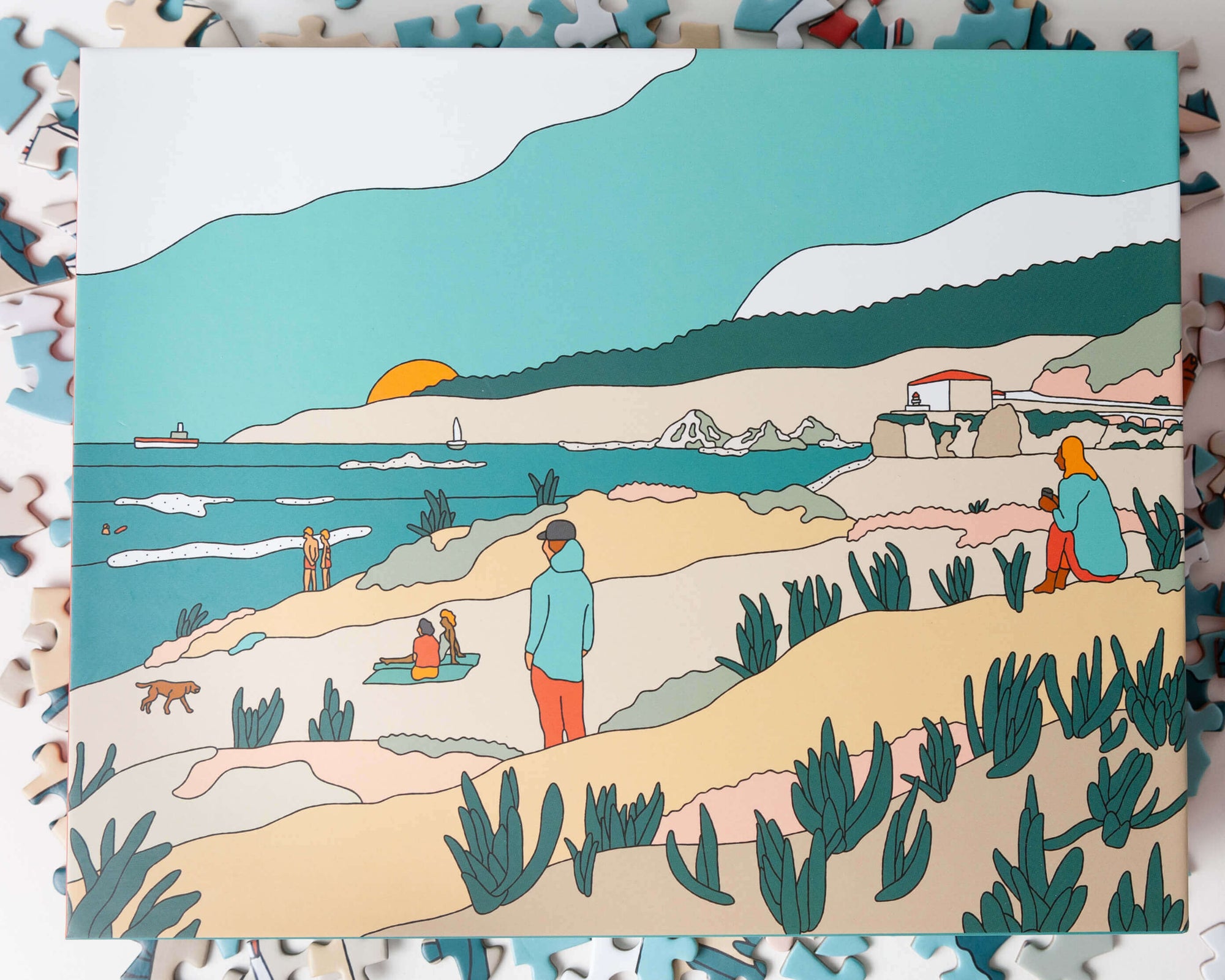 Ocean and surfing-themed jigsaw puzzle perfect for beach lovers and puzzle enthusiasts