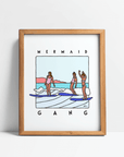 Mermaid Gang - Surfing print by Alimo